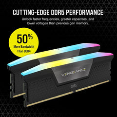 Corsair Vengeance RGB 32GB (2x16GB) 5600MHz C36 DDR5 DRAM Memory Kit - Black