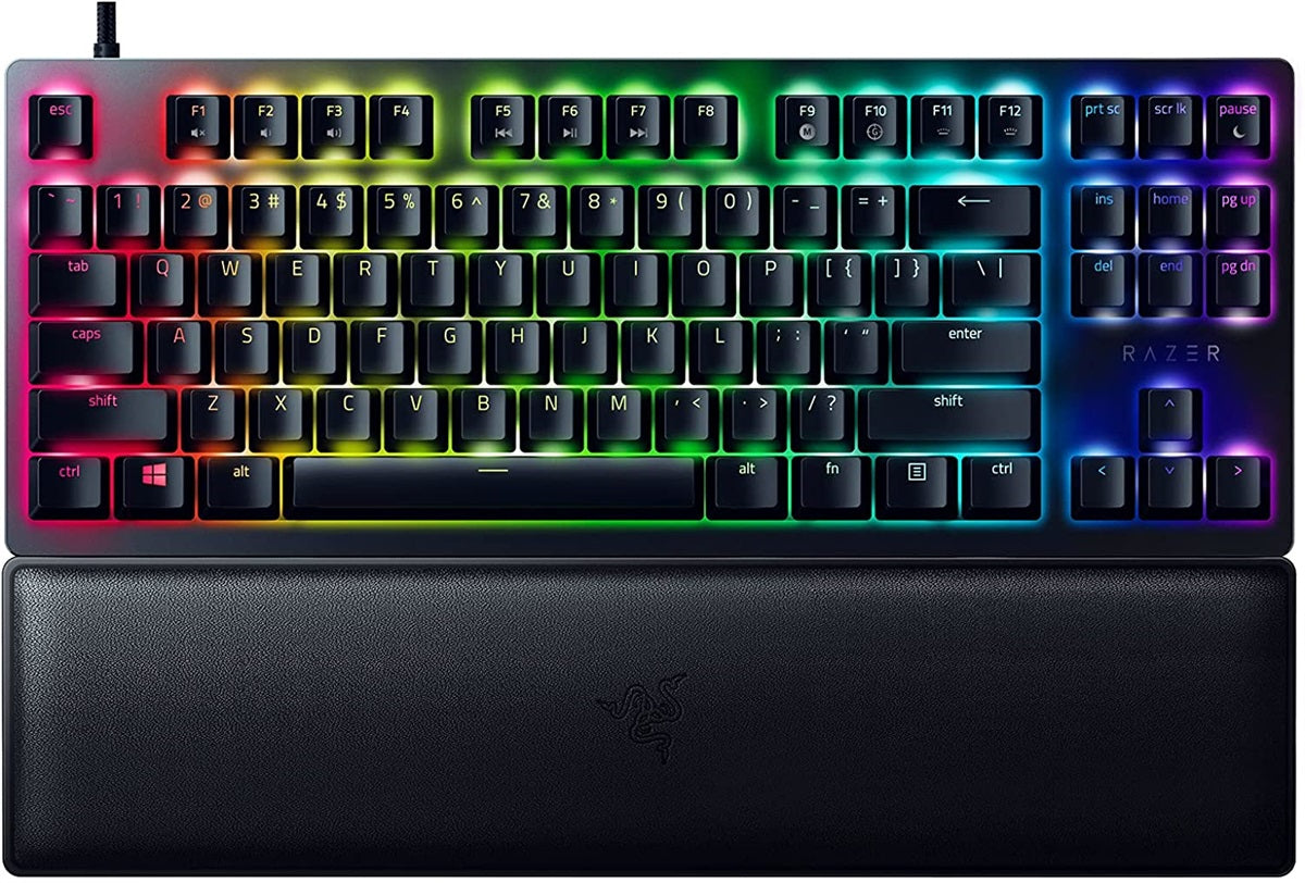 Razer Huntsman V2 TKL RGB Mechanical Gaming Keyboard - Clicky Purple Switches