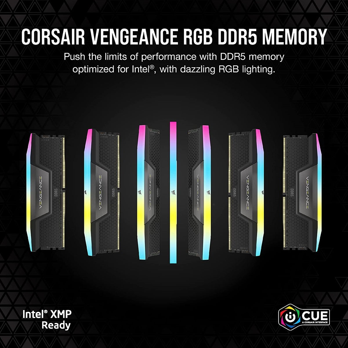 Corsair Vengeance RGB 32GB (2x16GB) 6000MHz C40 DDR5 DRAM Memory Kit - Black