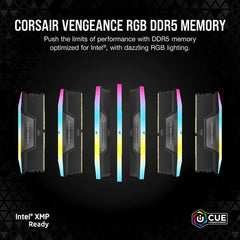 Corsair Vengeance RGB 32GB (2x16GB) 6000MHz C40 DDR5 DRAM Memory Kit - Black