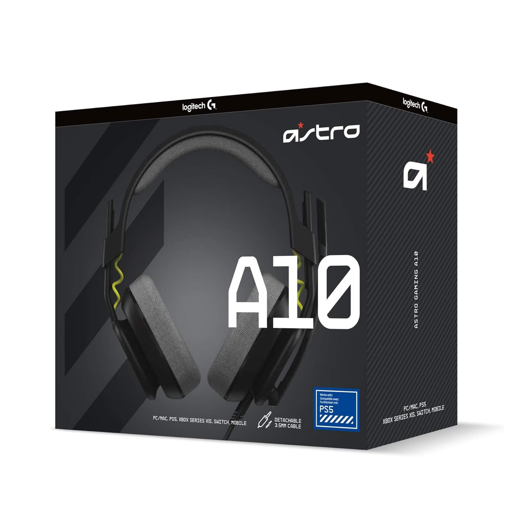 Logitech ASTRO A10 Gen 2 Lightweight Over-ear Wired Gaming Headset - Black