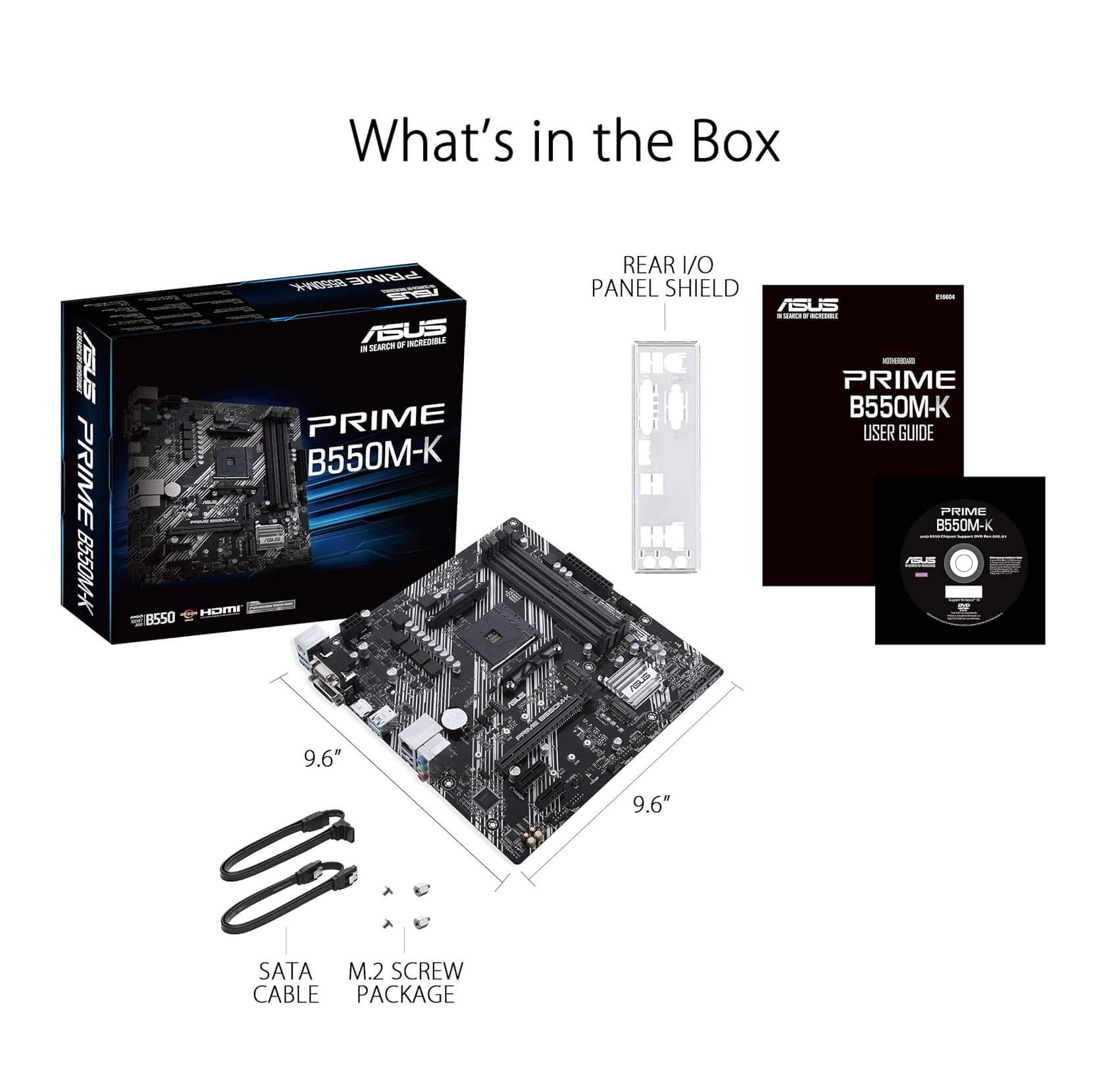 ASUS PRIME B550M-K AMD B550 Ryzen AM4 micro ATX Motherboard with Dual M.2