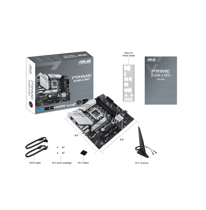 ASUS PRIME B760M-A WiFi Intel B760 LGA 1700 mATX Motherboard with PCIe 4.0