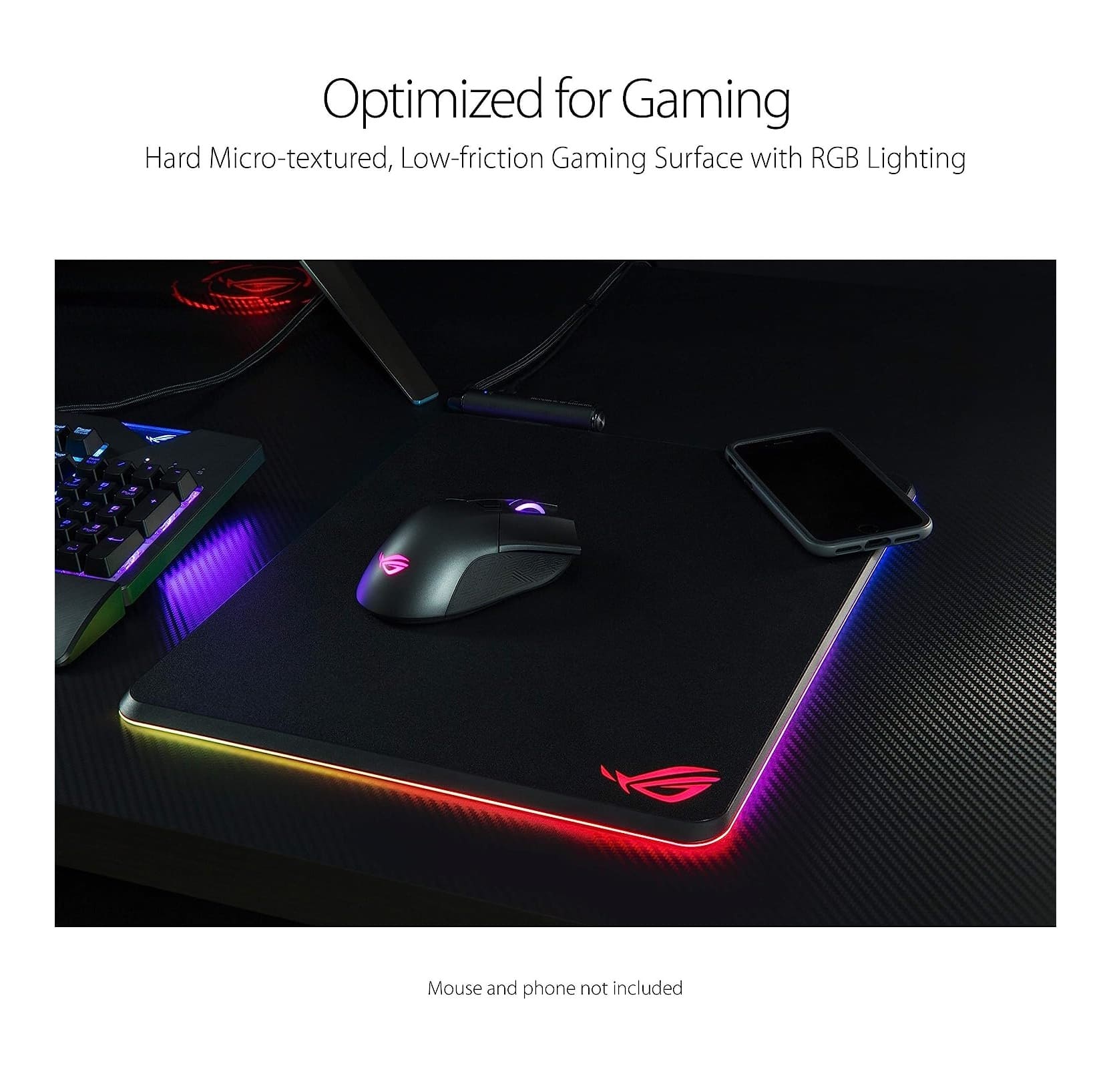 ASUS ROG Balteus Qi RGB Vertical Gaming Mouse Pad with Wireless Qi Charging Zone