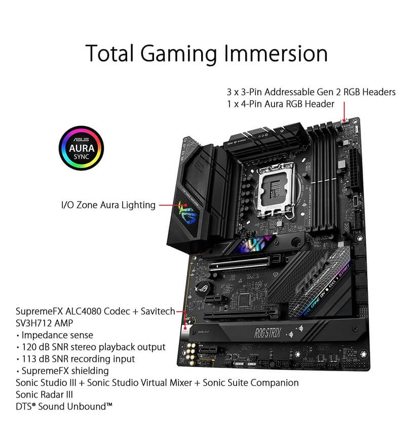 Asus ROG Strix B760-F Gaming WiFi Intel B760 14th Gen LGA 1700 ATX Motherboard