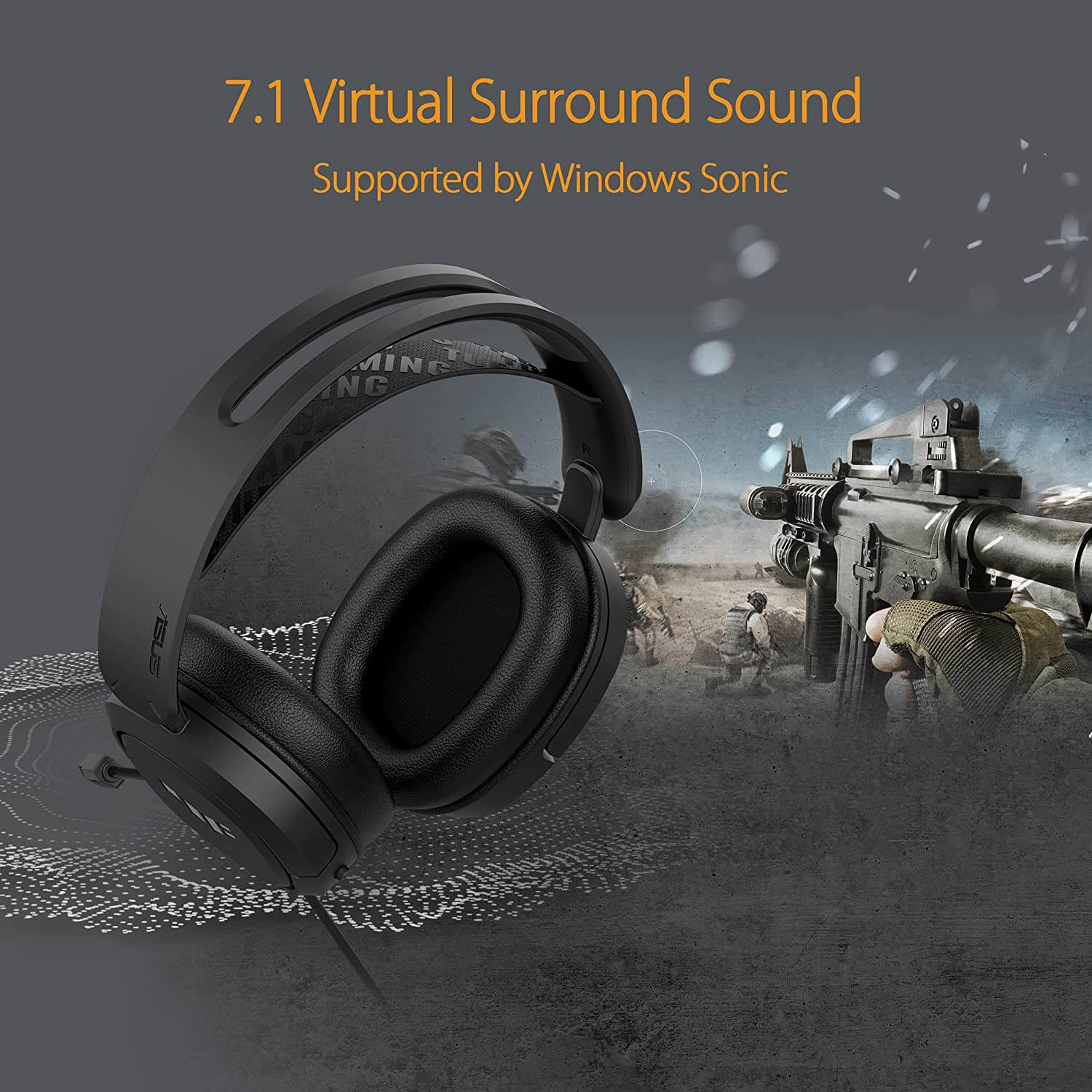 ASUS TUF Gaming H1 7.1 Surround Wireless Gaming Headset