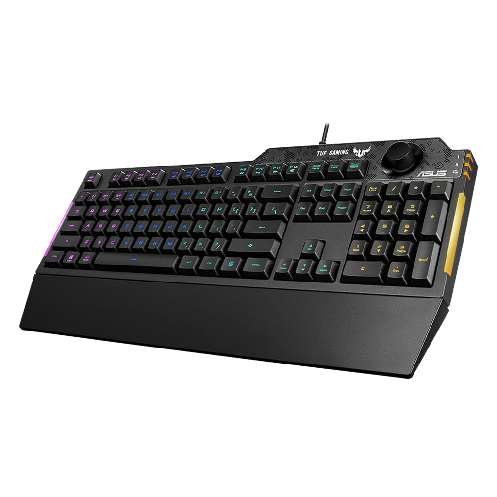 ASUS TUF Gaming K1 RGB Membrane Keyboard with Dedicated Volume Knob