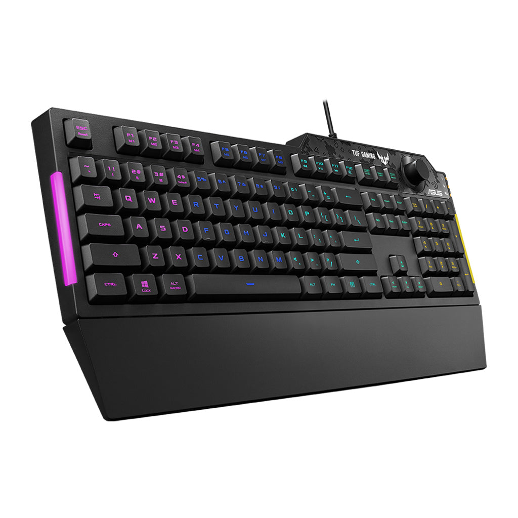 ASUS TUF Gaming K1 RGB Membrane Keyboard with Dedicated Volume Knob