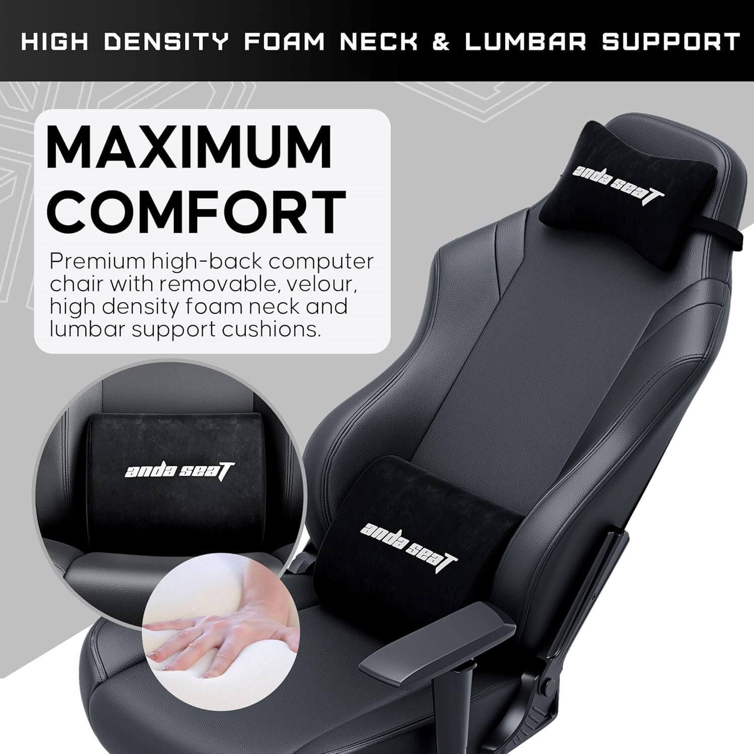 Anda Seat Luna Ergonomic Gaming Chair - Black