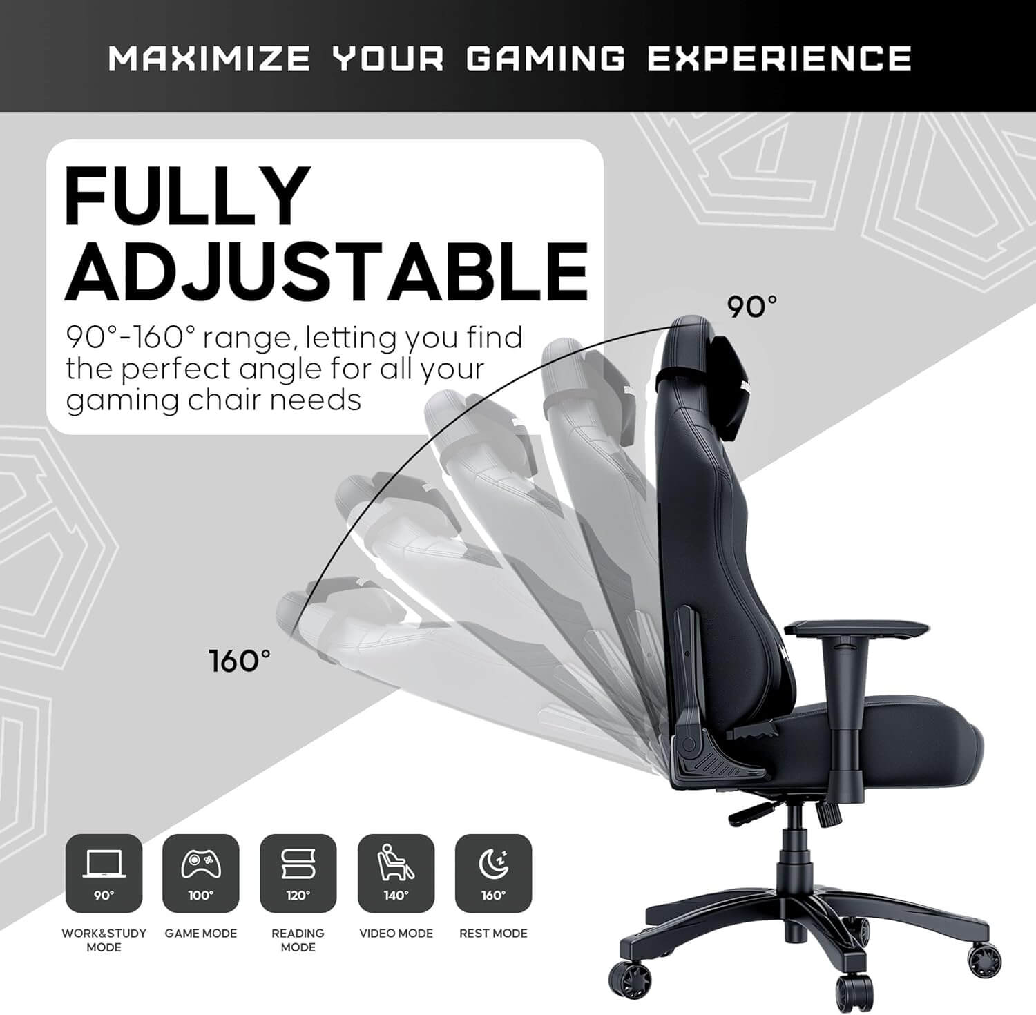 Anda Seat Luna Ergonomic Gaming Chair - Black