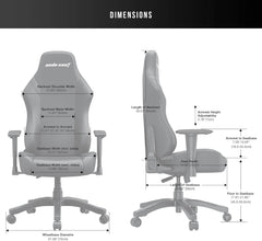 Anda Seat Luna Fabric Ergonomic Gaming Chair - Grey