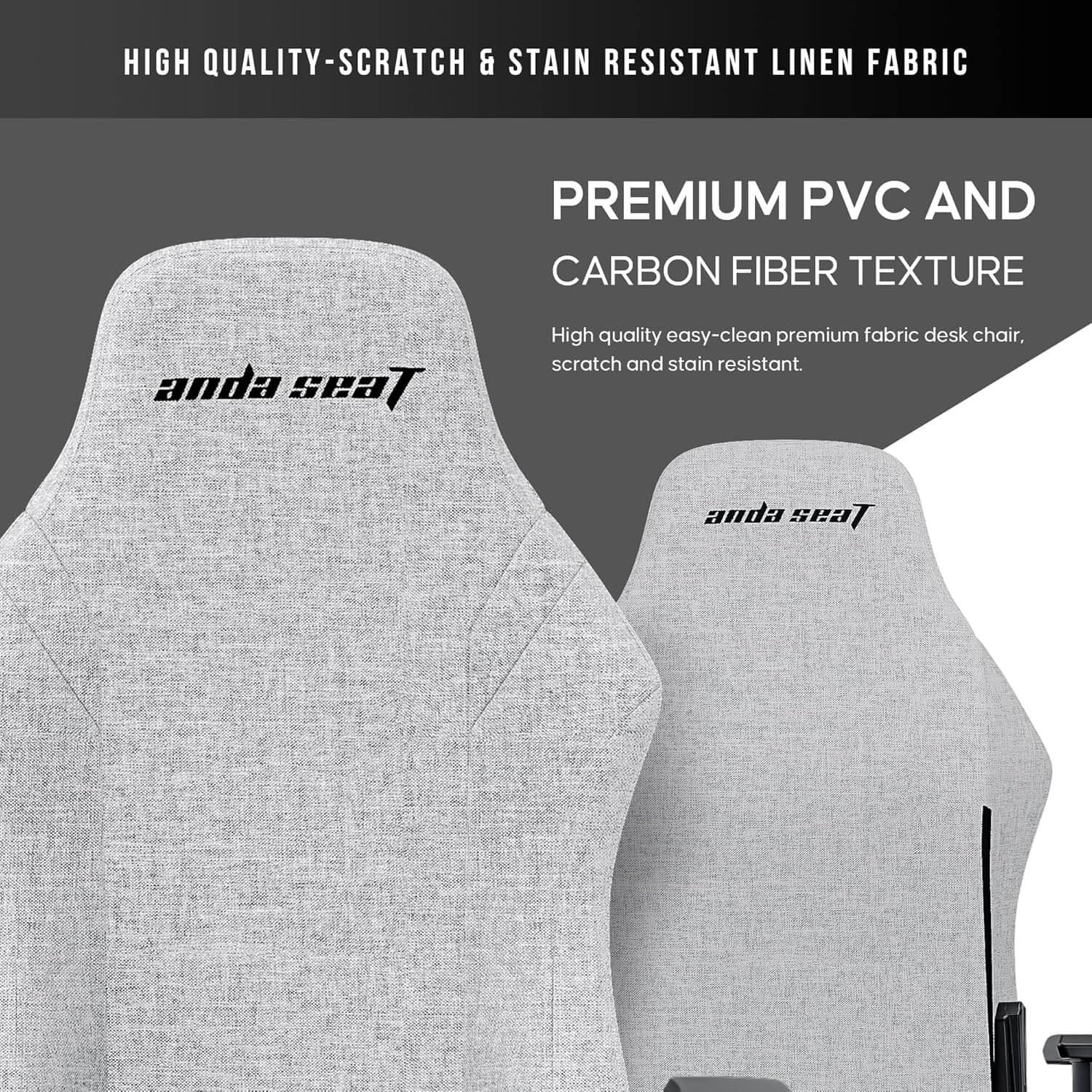 Anda Seat Luna Fabric Ergonomic Gaming Chair - Grey