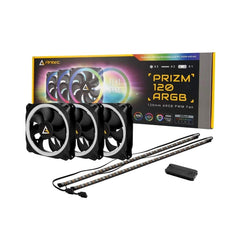 Antec Prizm 120 ARGB Fans (3 in 1 Pack) with Fan Controller & 2 ARGB LED Strips