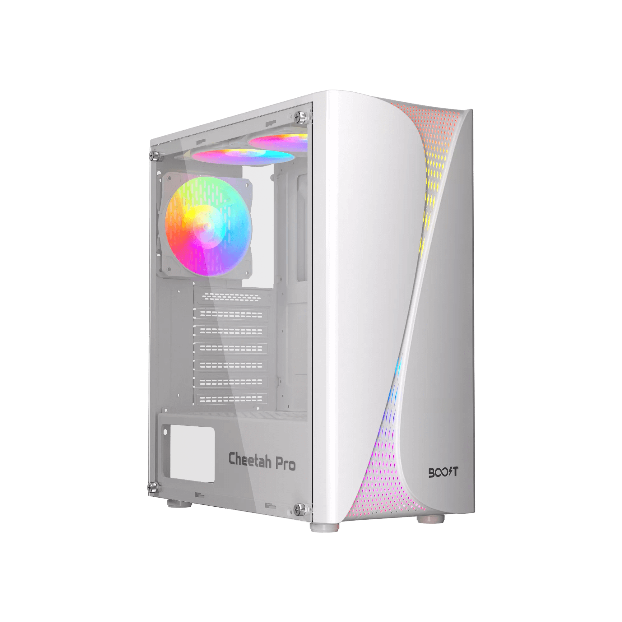 Boost Cheetah Pro RGB ATX Mid-Tower Computer Case with 3 RGB Fans Included