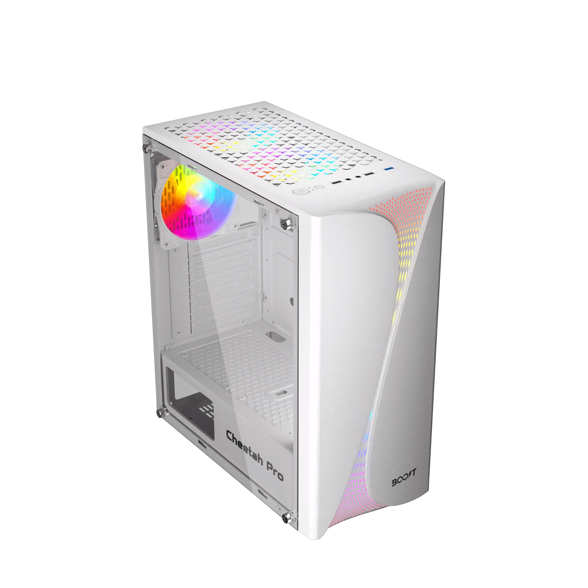 Boost Cheetah Pro RGB ATX Mid-Tower Computer Case with 3 RGB Fans Included