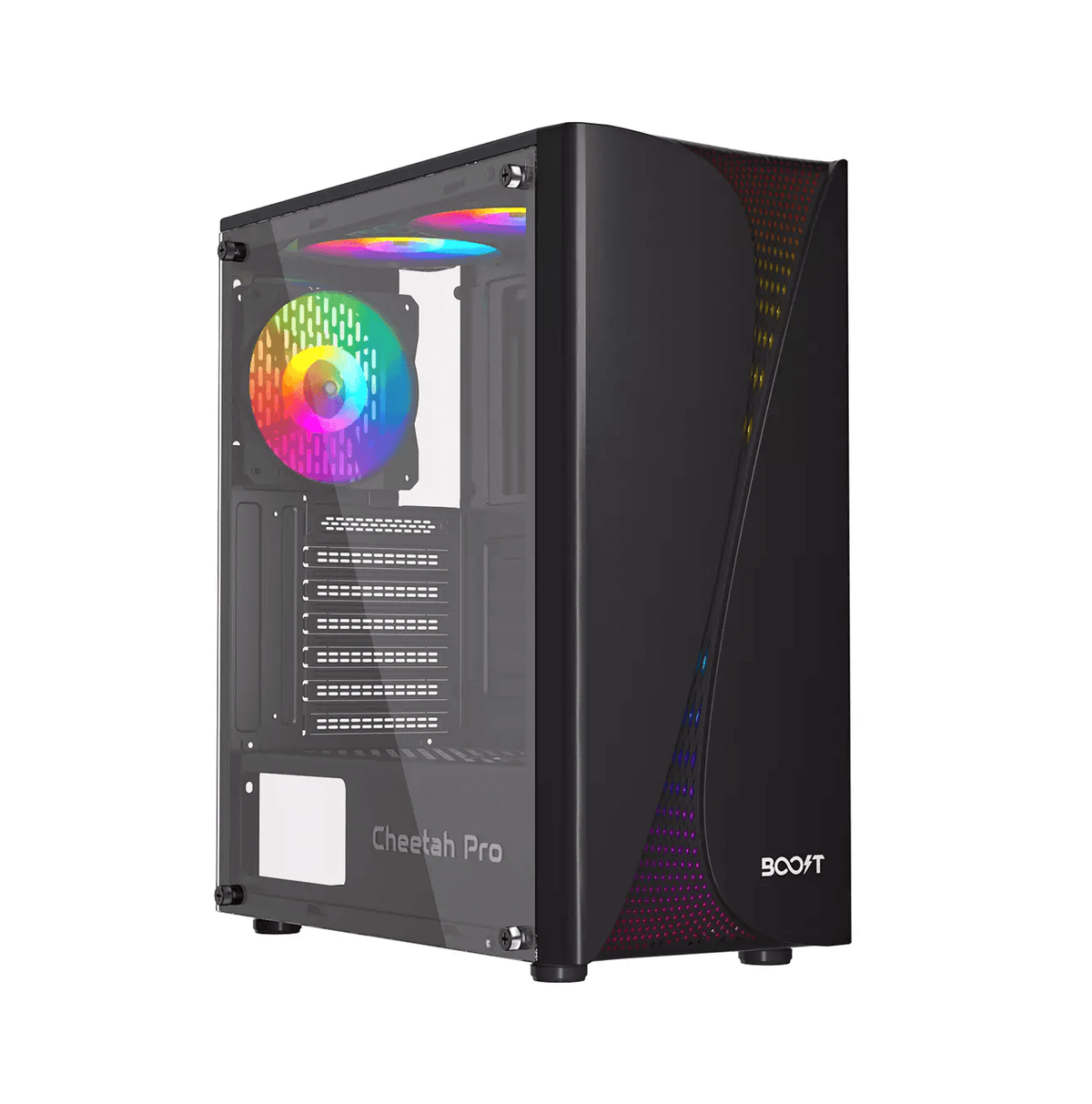 Boost Cheetah Pro RGB ATX Mid-Tower Computer Case with 3 RGB Fans Included