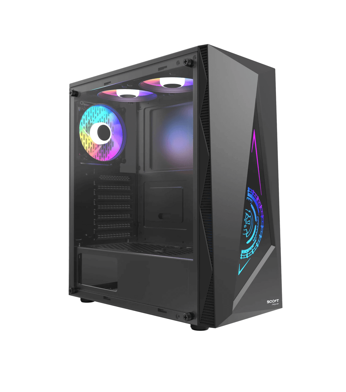 Boost Jaguar RGB ATX Mid-Tower Computer Case with 3 RGB Fans Included