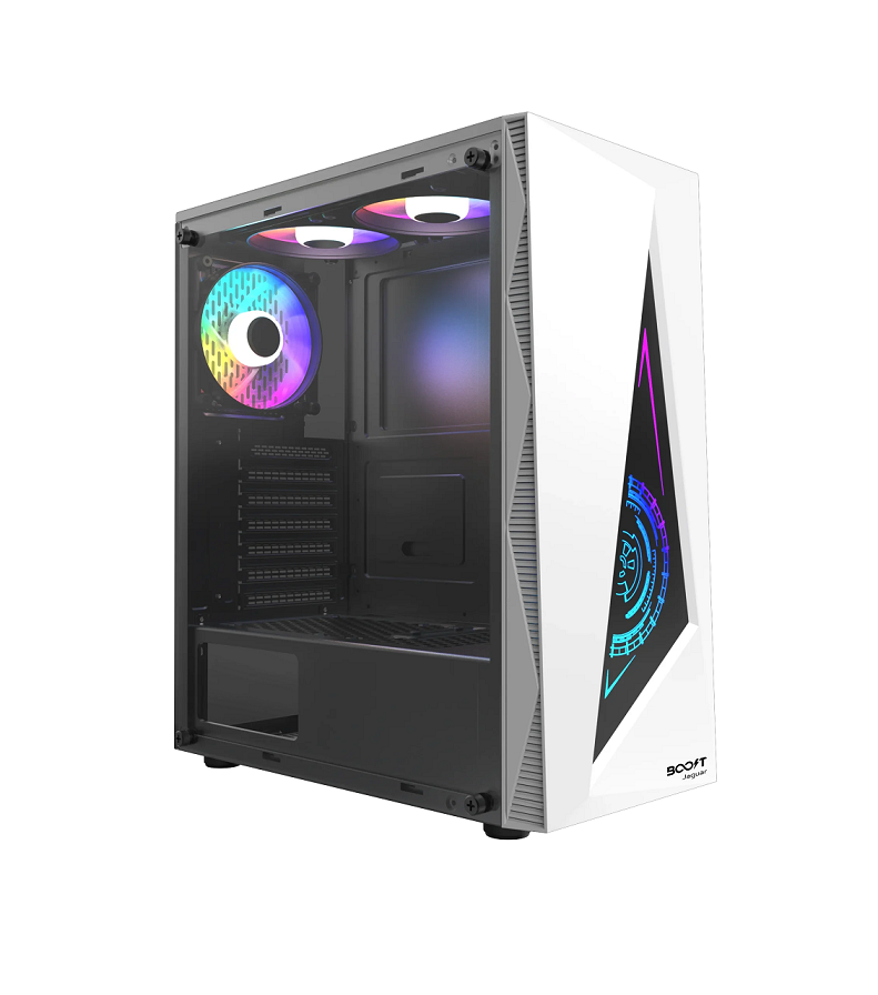 Boost Jaguar RGB ATX Mid-Tower Computer Case with 3 RGB Fans Included