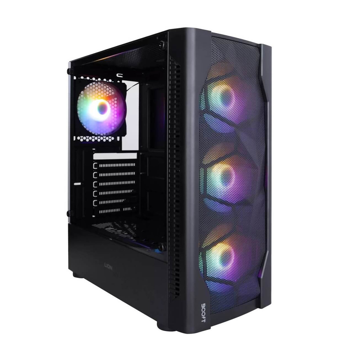 Boost Lion RGB ATX Mid-Tower Computer Case with 4 RGB Fans Included