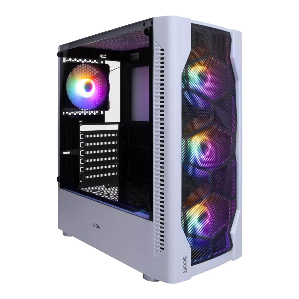 Boost Lion RGB ATX Mid-Tower Computer Case with 4 RGB Fans Included