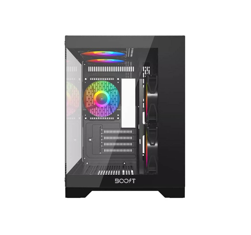 Boost Panda Tempered Glass Micro ATX Computer Case without Fans