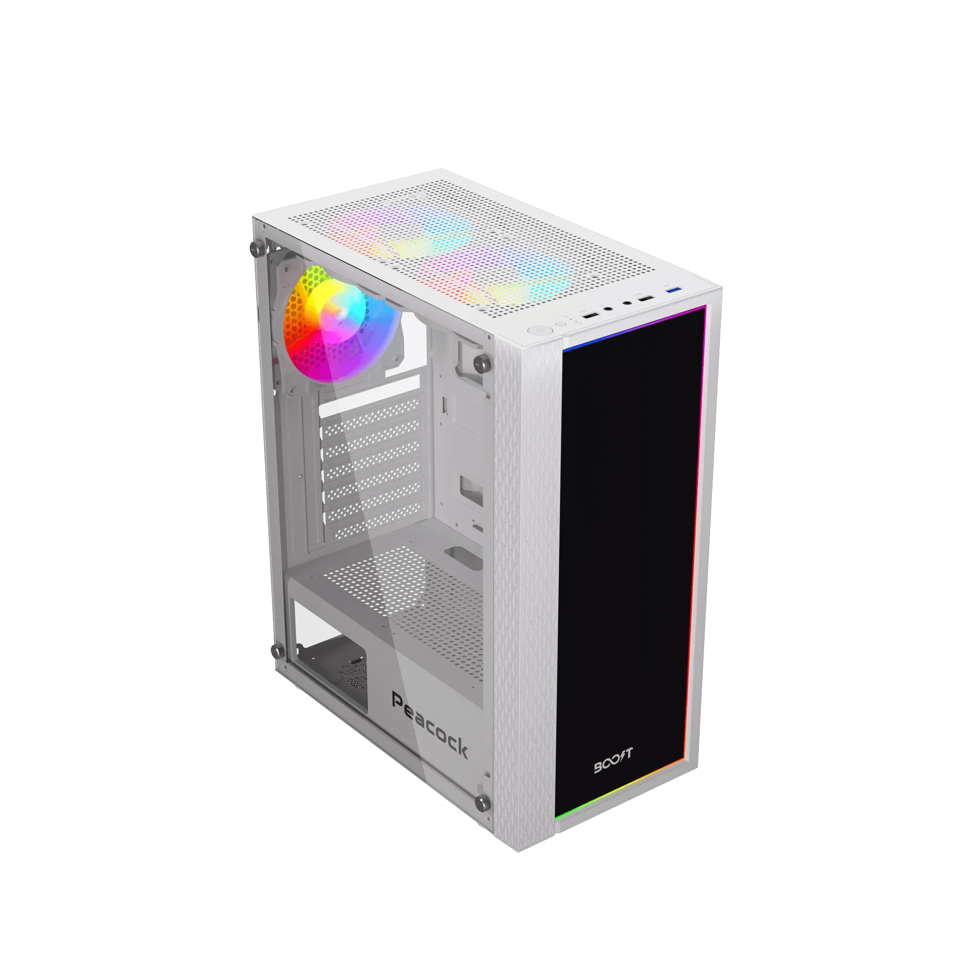 Boost Peacock ARGB Writing Panel ATX Mid-Tower Computer Case With Stylus Pen