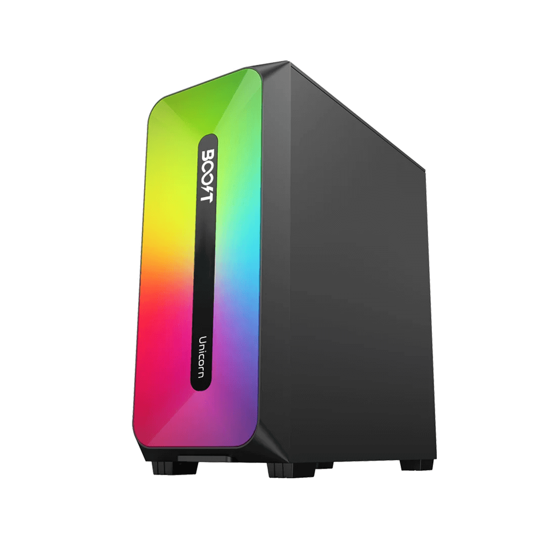 Boost Unicorn RGB ATX Mid-Tower Computer Case with 3 RGB Fans Included