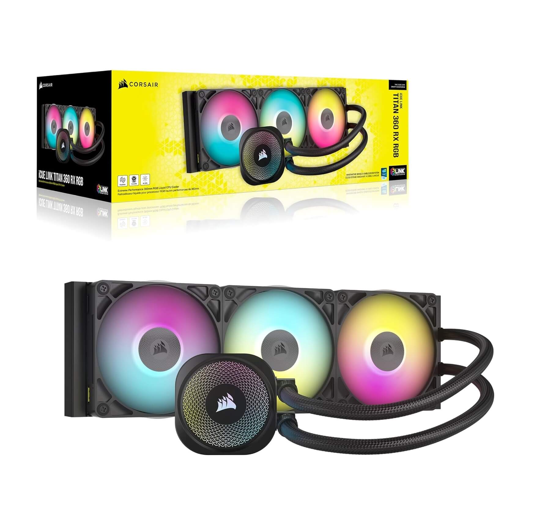 CORSAIR iCUE Link Titan 360 RX RGB 360mm AIO CPU Liquid Cooler