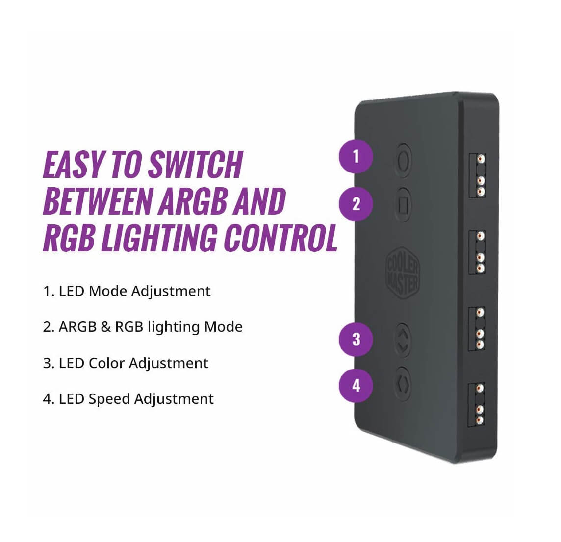 Cooler Master ARGB LED Controller with 4 x 3-Pin Ports