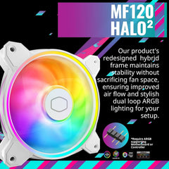 Cooler Master Hyper 212 Halo ARGB CPU Air Cooler - White