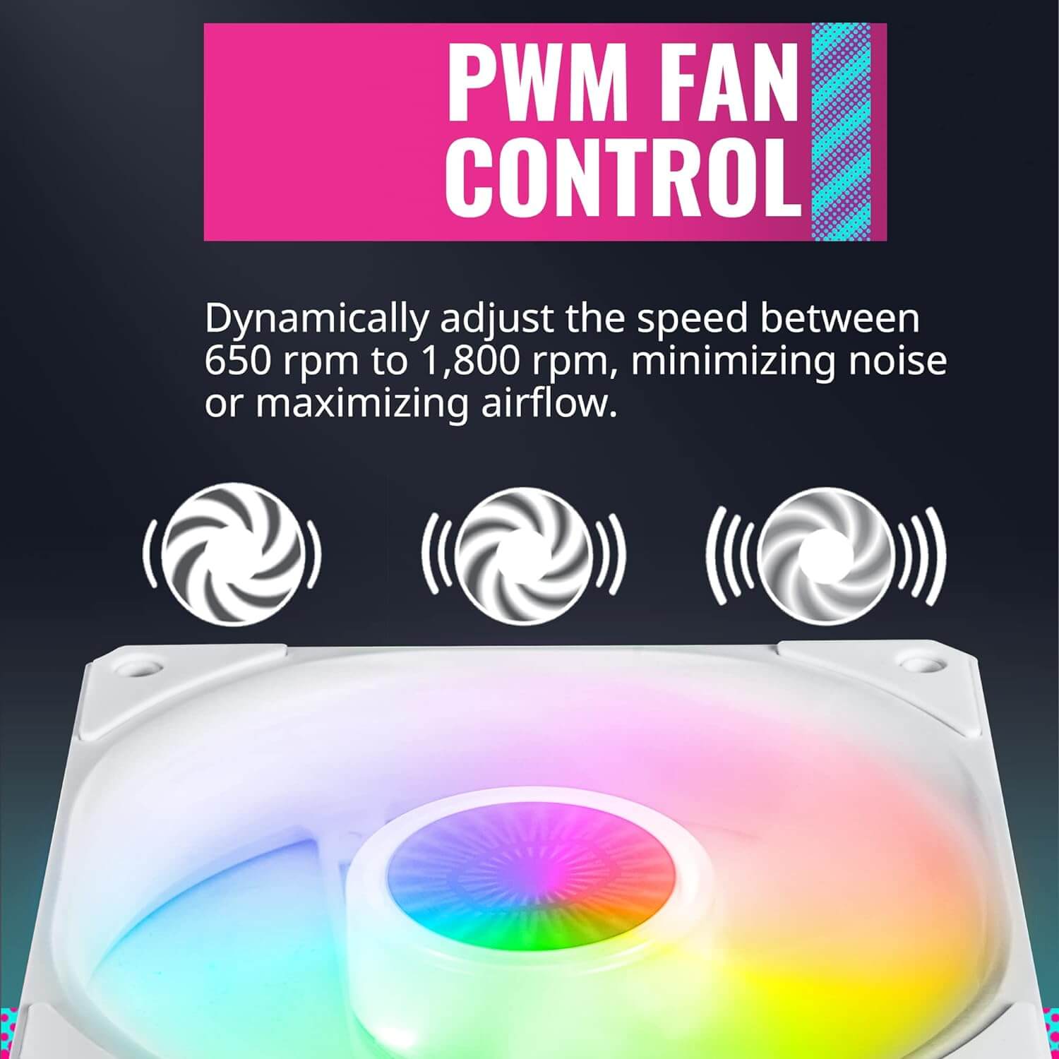 Cooler Master SickleFlow 120 ARGB 120mm 3 in 1 PC Case Fan - White Edition