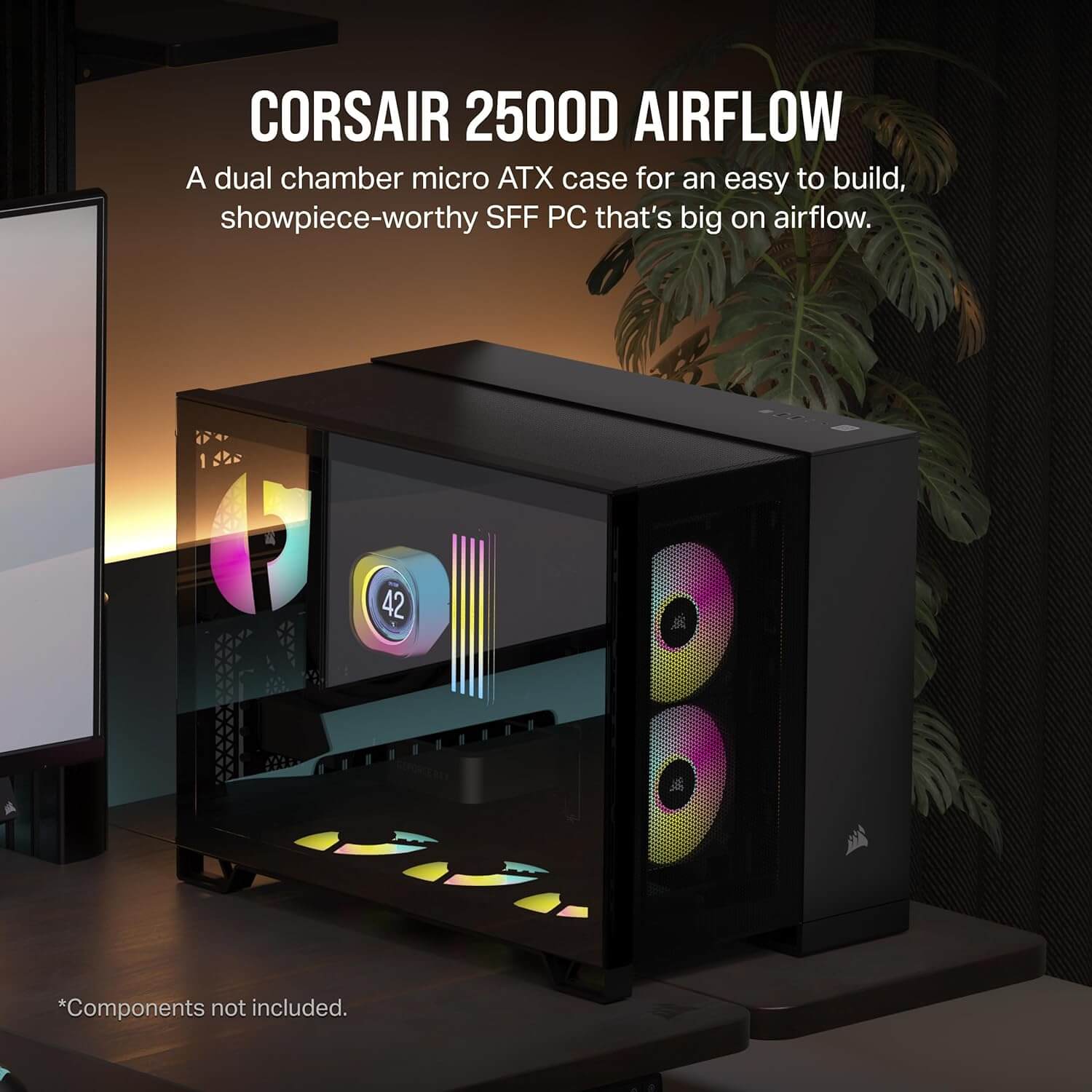 Corsair 2500D AIRFLOW Dual Chamber mATX Mid-Tower Computer Case - Black