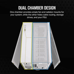 Corsair 2500D AIRFLOW Dual Chamber mATX Mid-Tower Computer Case - White