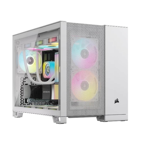 Corsair 2500D AIRFLOW Dual Chamber mATX Mid-Tower Computer Case - White