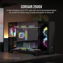 Corsair 2500X Dual Chamber mATX Mid-Tower Computer Case - Black