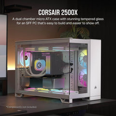 Corsair 2500X Dual Chamber mATX Mid-Tower Computer Case - White