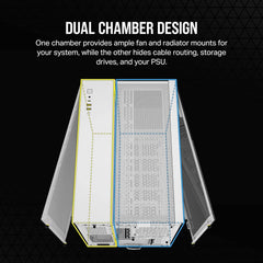 Corsair 2500X Dual Chamber mATX Mid-Tower Computer Case - White