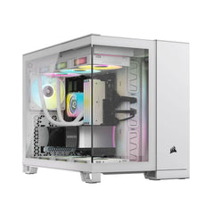 Corsair 2500X Dual Chamber mATX Mid-Tower Computer Case - White