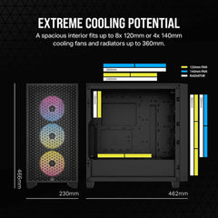 Corsair 3000D RGB AIRFLOW ATX Mid-Tower Computer Case - Black