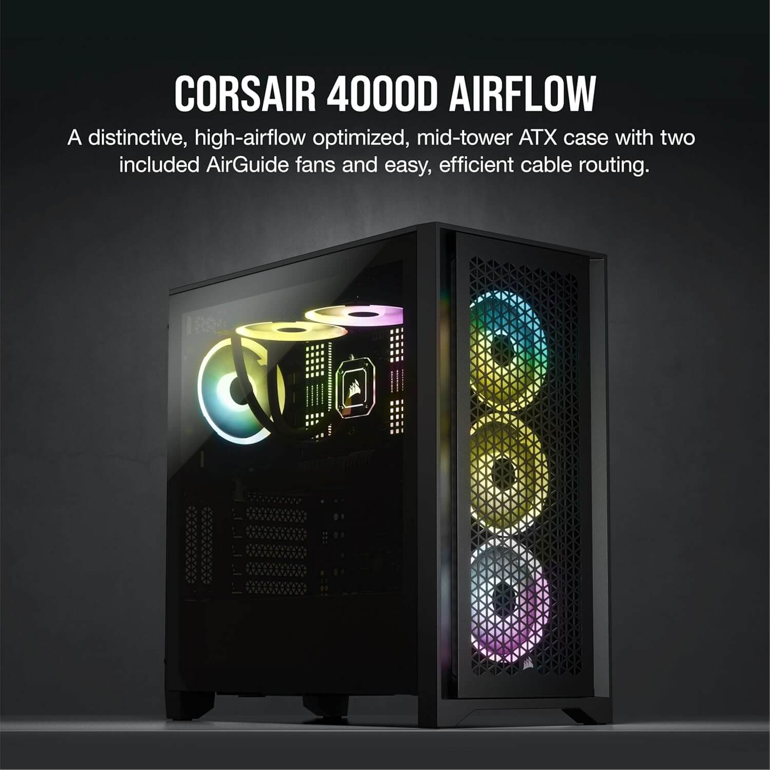 Corsair 4000D AIRFLOW Tempered Glass ATX Mid-Tower Computer Case - Black