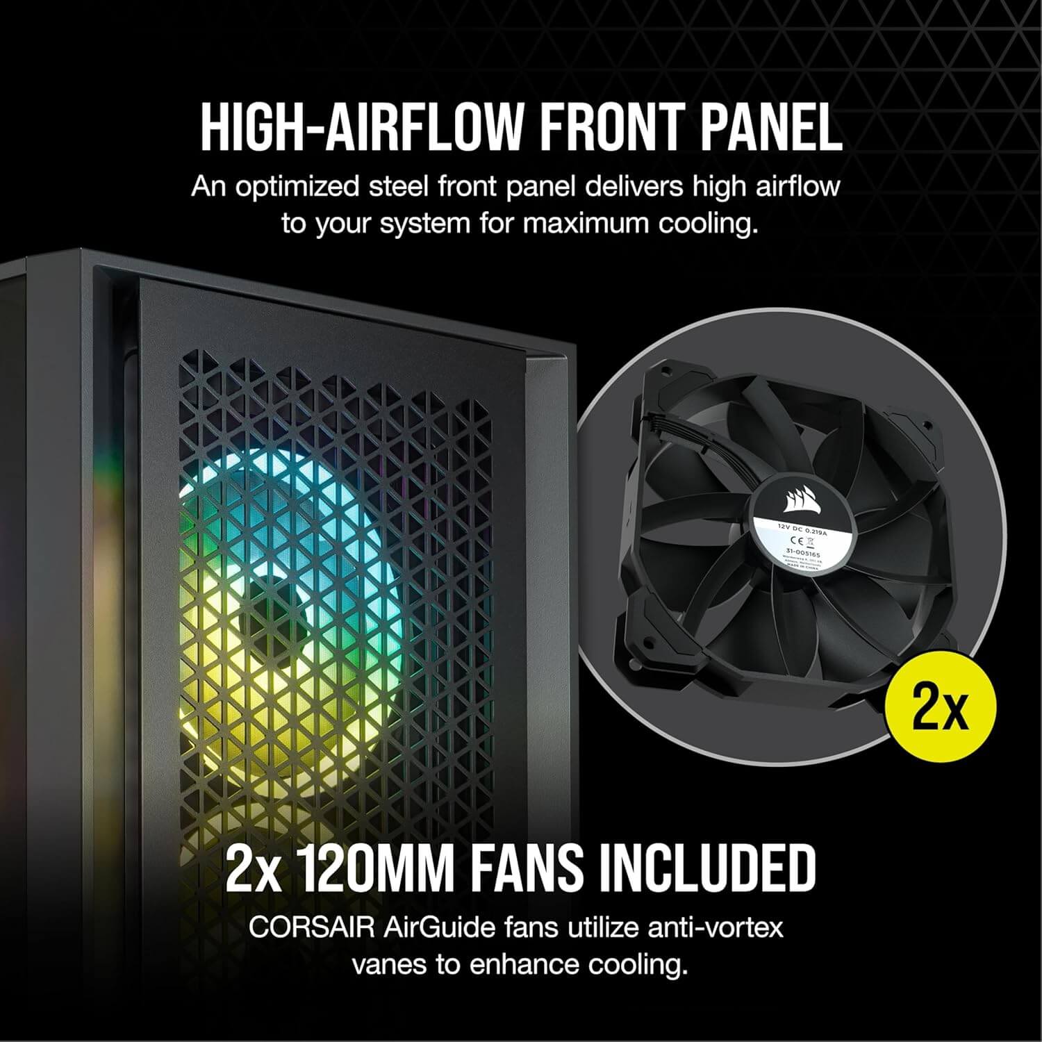 Corsair 4000D AIRFLOW Tempered Glass ATX Mid-Tower Computer Case - Black