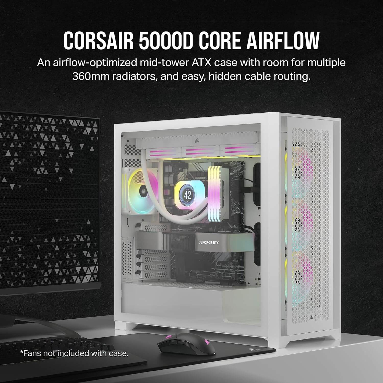 Corsair 5000D CORE AIRFLOW ATX Mid-Tower Computer Case - White