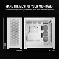 Corsair 5000D CORE AIRFLOW ATX Mid-Tower Computer Case - White