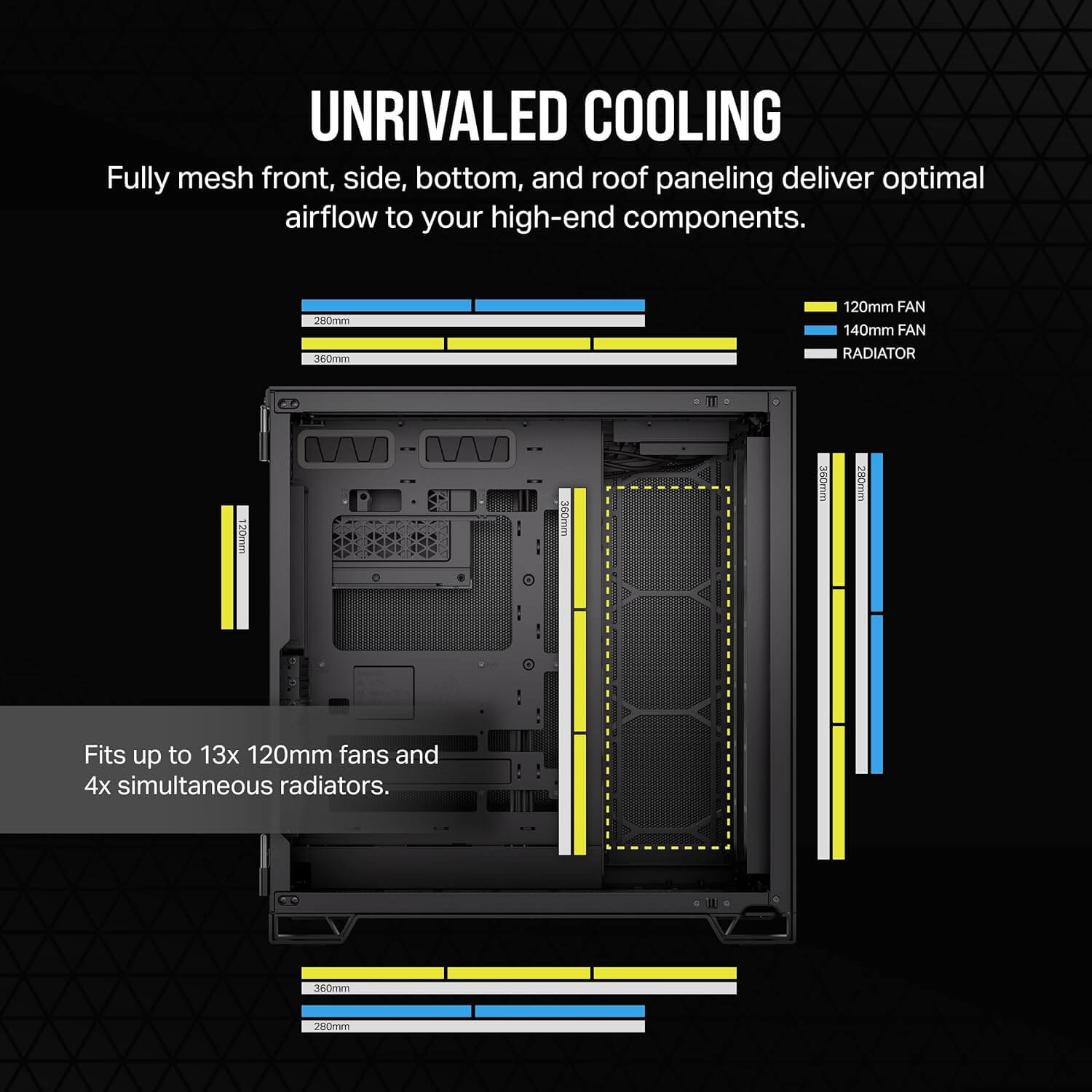 Corsair 6500D AIRFLOW Dual Chamber ATX Mid-Tower Computer Case - Black