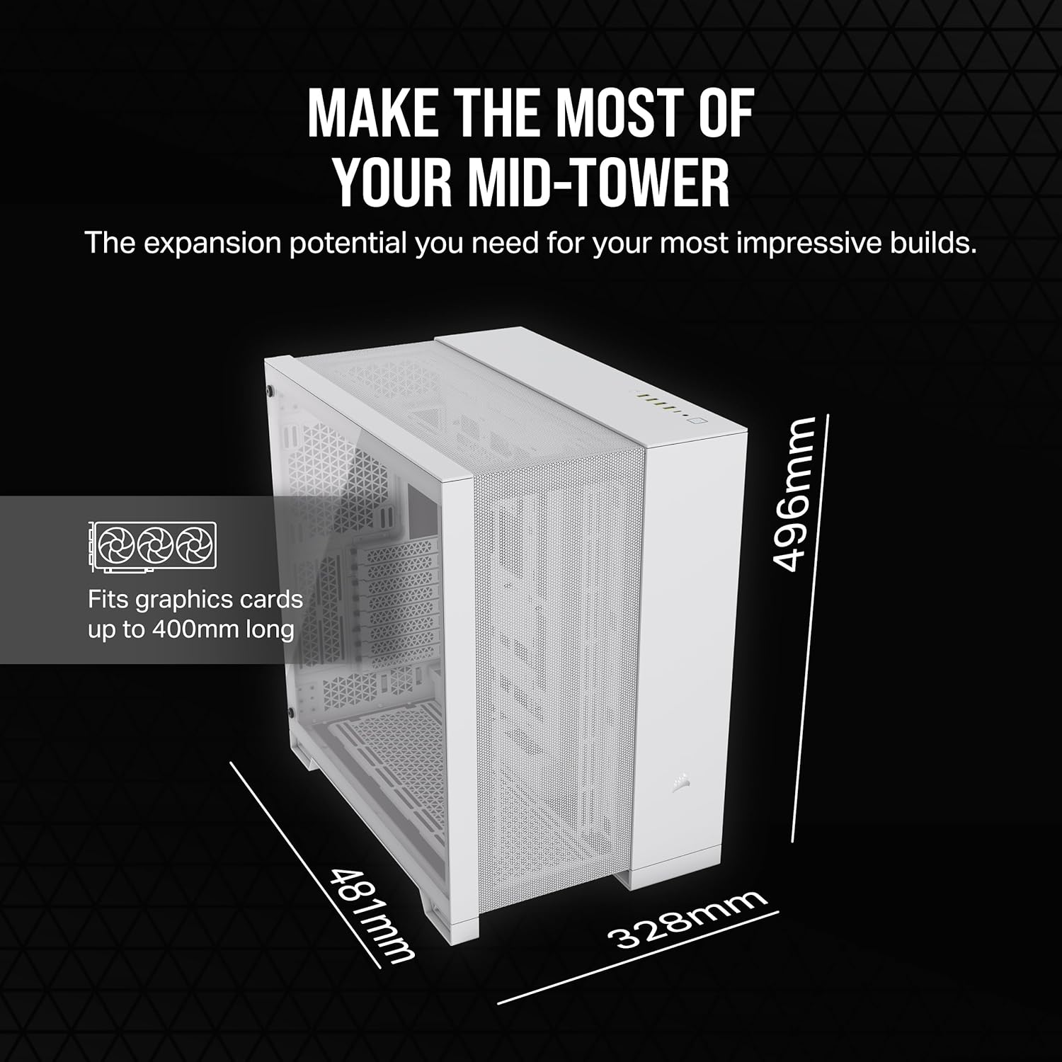 Corsair 6500D AIRFLOW Dual Chamber ATX Mid-Tower Computer Case - White