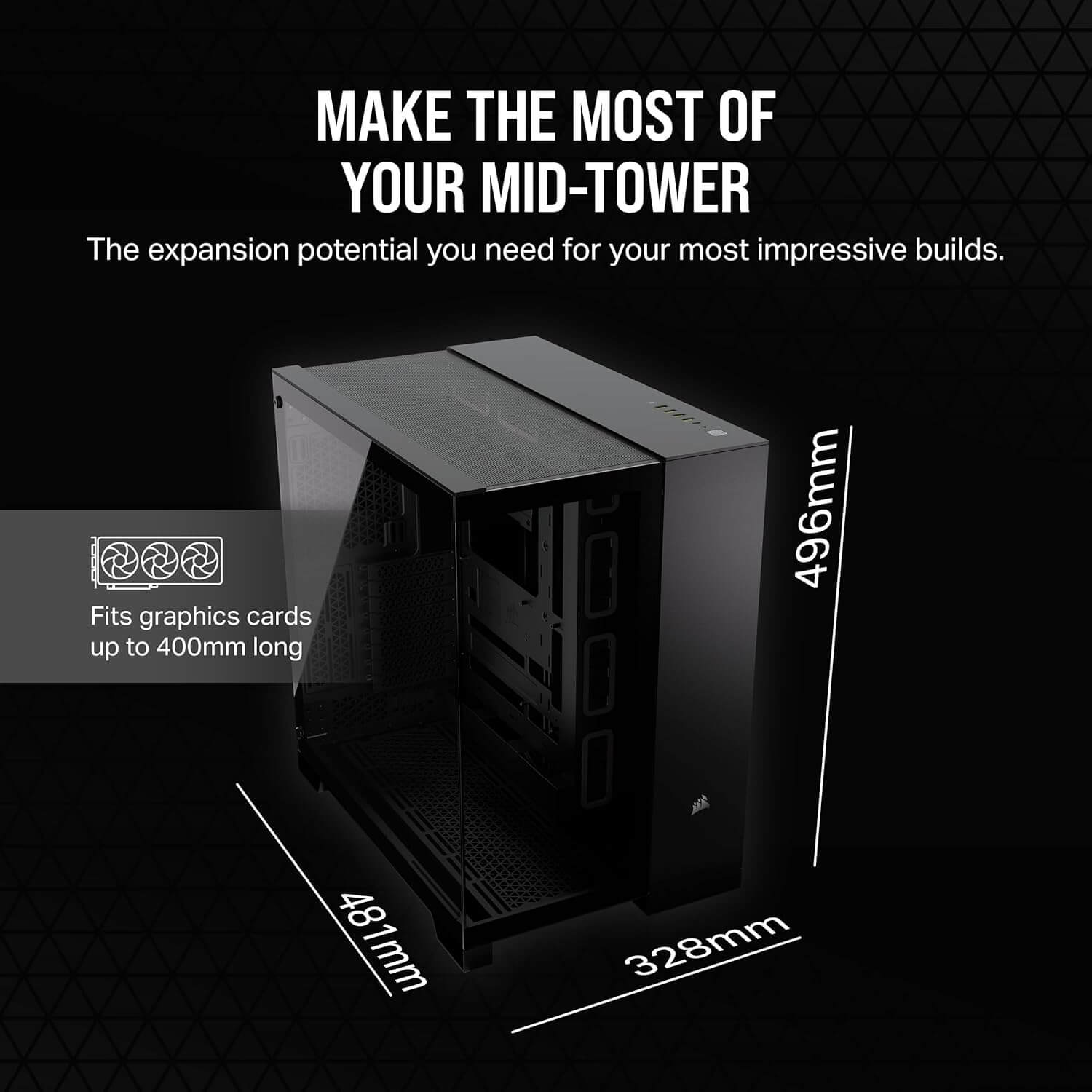 Corsair 6500X Dual Chamber ATX Mid-Tower Computer Case - Black