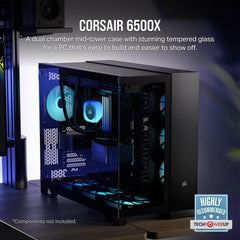 Corsair 6500X Dual Chamber ATX Mid-Tower Computer Case - Black