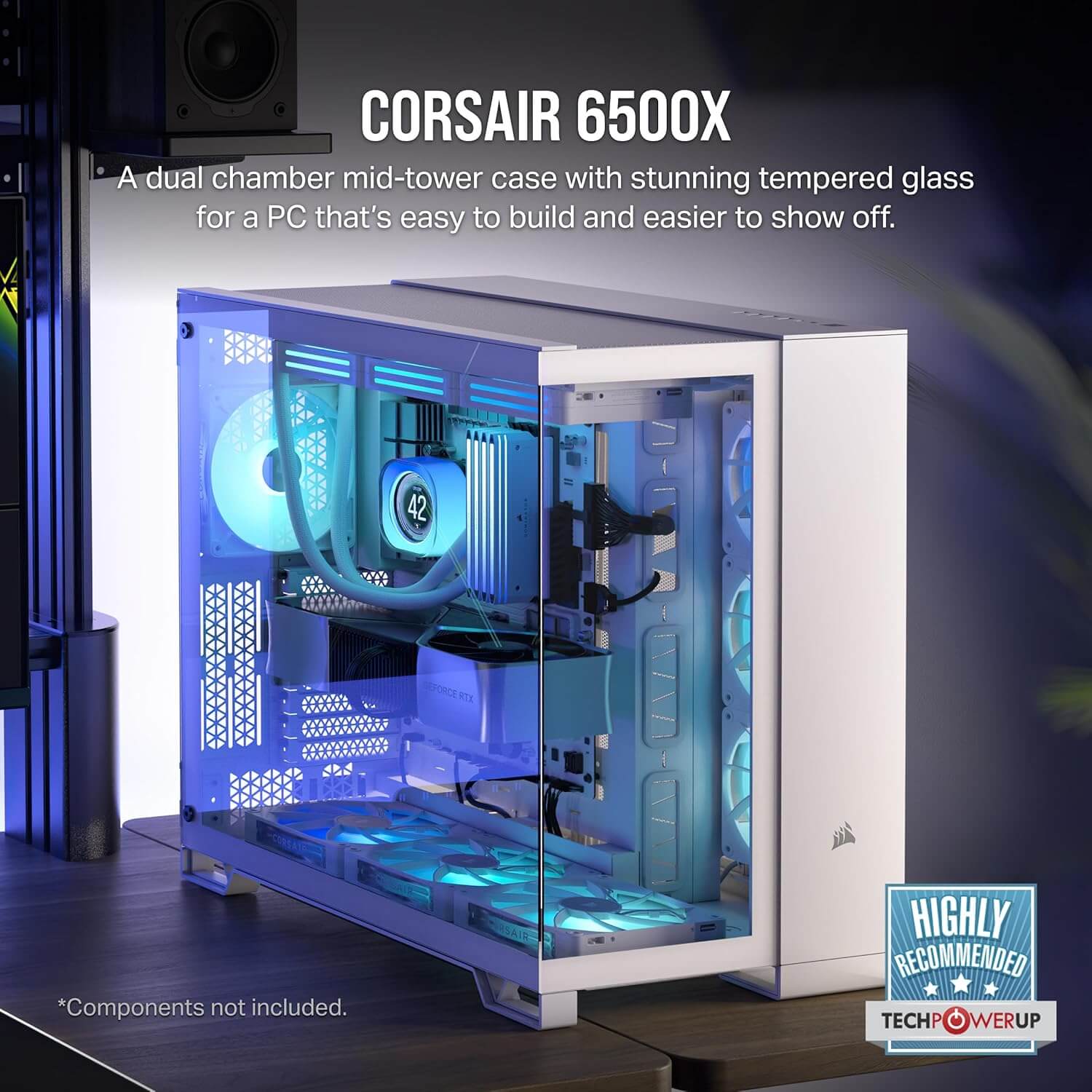 Corsair 6500X Dual Chamber ATX Mid-Tower Computer Case - White