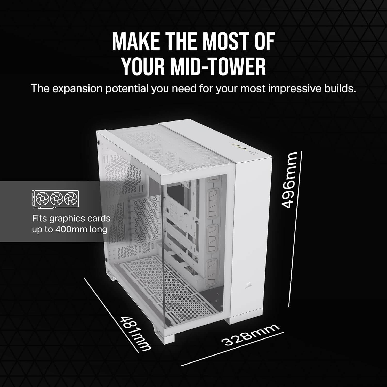 Corsair 6500X Dual Chamber ATX Mid-Tower Computer Case - White