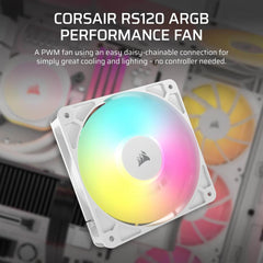 Corsair RS120 ARGB 120mm PWM Daisy-Chain Connection Case Fan - Single Fan